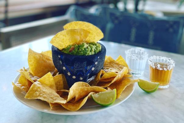 Guacamole and tequila shots at Taqueria Jalisco Ania