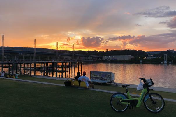 Downtown Riverfront Sunset