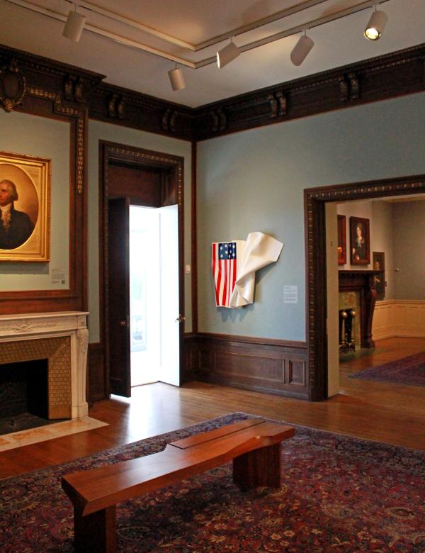 Interior image of Hunter Gallery of Art shows room within historic mansion
