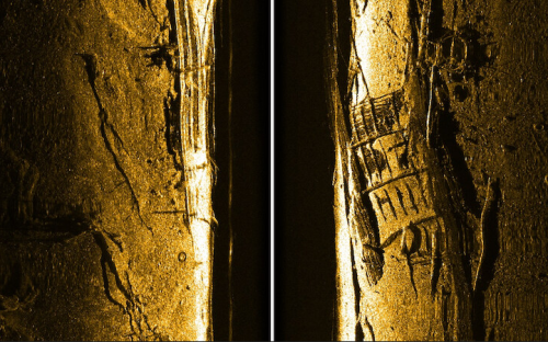 Sonar image of USS Chattanooga Shipwreck