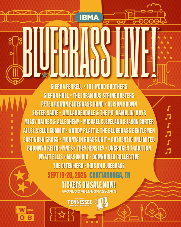 The lineup for Bluegrass Live! A music festival coming to Chattanooga September 19-20, 2025